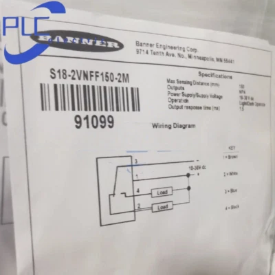 Banner S18-2VNFF150-2M Photoelectric sensor switches brand new free shipping - Image 1 of 2