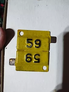 Etiquetas de año vintage 1959 sin usar matrícula amarillas North Dakota 070995 - Imagen 1 de 5