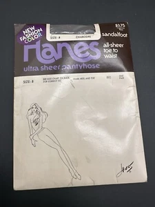 NEU VINTAGE HANES ULTRA DURCHSICHTIGE Strumpfhose GRÖSSE B, anthrazit Sandale Fuß - Bild 1 von 8