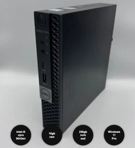 Dell OptiPlex 7070 Micro PC D10U i5 vPro 9. Gen 16GB RAM 256 SSD WLAN Win 11 - Bild 1 von 5