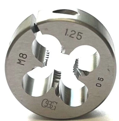 M8 x 1.25 X 25mm OD METRIC HIGH SPEED STEEL ROUND ADJUSTABLE DIE - OSG 46085 - Image 1 of 4
