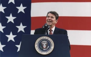 RONALD REAGAN SPEECH AMERICAN FLAG GLOSSY POSTER PICTURE BANNER PRINT PHOTO 7786 - Picture 1 of 1