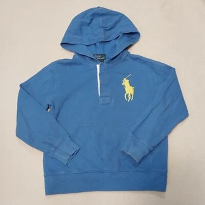 Polo Ralph Lauren Hoodie Boys 5 Sweatshirt Big Pony Pullover Youth Blue - Picture 1 of 7