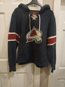 CCM Colorado Avalanche Hoodie Sweatshirt Retro Skate Navy Blue Size M - Picture 1 of 8