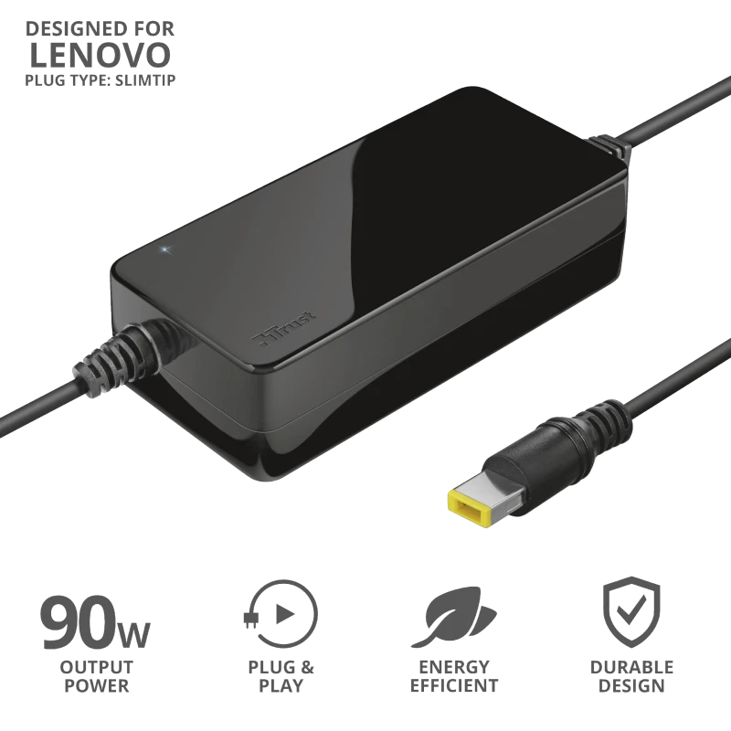Caricabatteria PC laptop 90W TRUST LENOVO Slim Alimentatore computer portatile