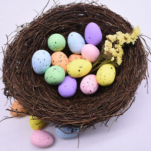 30Pcs DIY Handmade Easter Foam Bright Color Fake Bird Pigeon Egg Party Decors