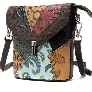 Designer Full Grain Genuine Leather Cross Body Handbag Purse Bag - Picture 1 of 9