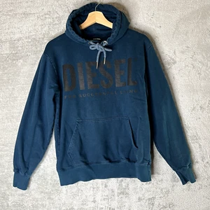 Diesel Men's Hoodie Medium Blue Teal Logo For Successful Living 100% Cotton - Picture 1 of 12