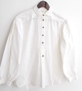 Damen Trachten Bluse Leinen weiß Gr. 40 v. Wollmann - Bild 1 von 2