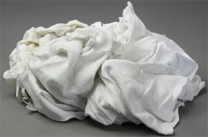 White Fleece Sweatshirt Rags 25LB Box - Picture 1 of 1