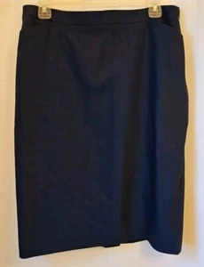 Falda lápiz TALBOTS para mujer de lana spandex azul marino talla 10 bolsillos forrados CC5 - Imagen 1 de 5