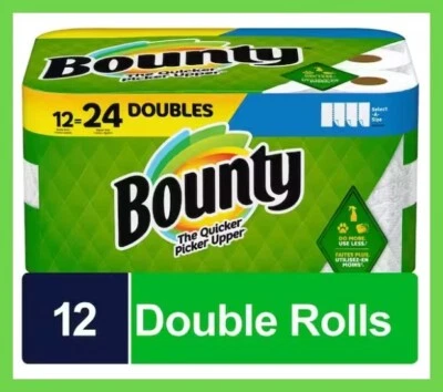 Toallas de papel Bounty Select-A-Size, blancas (82 hojas/rollo, 12 rollos) Foto 1 de 4