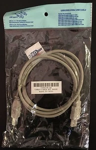 New USB 2.0 6 Ft. Cable Male A to Male B New and Sealed Beige - Picture 1 of 2