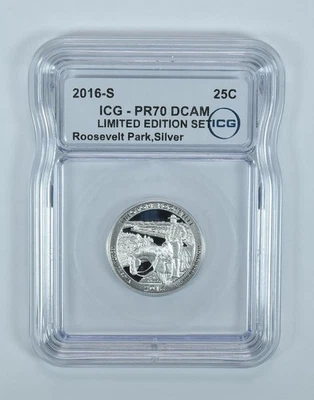 2016-S ATB Quarter Theodore Roosevelt Silver Limited Edition PR70 DCAM ICG *1261 - Image 1 of 4