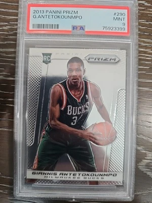 2013 PANINI PRIZM #290 GIANNIS ANTETOKOUNMPO ROOKIE RC PSA 9 - Image 1 of 2