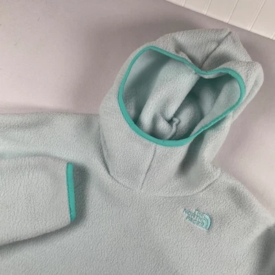 The North Face Girls Fleece Hoodie Pullover Aqua Blue Trim L (14/16) Kids - Image 1 of 4