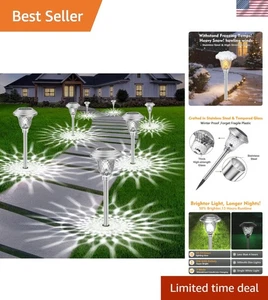 Stainless Steel Solar Lights - Waterproof Outdoor Lighting - Picture 1 of 8