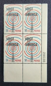 US Scott 1329 - Voice Of America - MNH - 1967 Issue - Plate Block of 4 - Picture 1 of 1