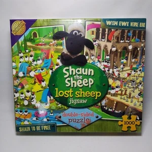New Shaun The Sheep Lost Sheep Double Sided 1000 Piece Jigsaw Puzzle Rare - Picture 1 of 10