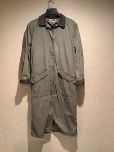 Women’s Vintage LL Bean Green Jacket Sz M  Blanket Lined Work Chore Duster Coat - Picture 1 of 9