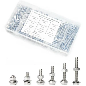 Kit Surtido 180 Piezas Tuercas y Pernos Acero Inoxidable SAE, Incluye 6 1/4-20  - Imagen 1 de 7