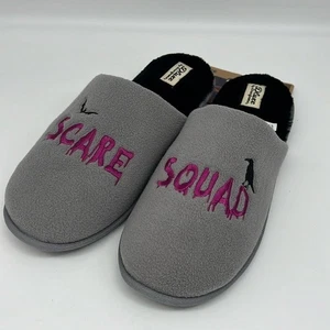 DLuxe by Dearfoams Scare Squad Gray Halloween Slippers UnisexM13-14 W15-16 - Picture 1 of 9