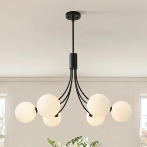 Black Sputnik Chandelier,6-Light Modern Mid Century for Dining Room Light Fix... - Picture 1 of 8