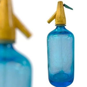 Vintage blaue Siphonflasche - A&K Beverage Co. seltenes Sammlerstück - Bar/Küche Deko - Bild 1 von 9