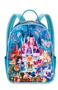 New ~ 2023 Disney Parks Joey Chou Castle Magic Kingdom Loungefly Backpack - Picture 1 of 4