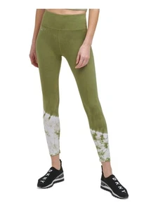 DKNY SPORT Womens Green Stretch High Waist Leggings L - Picture 1 of 9