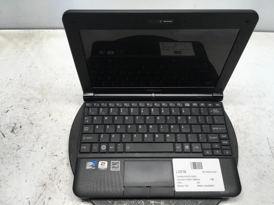 Toshiba NB255-N250 Intel Atom N455 1,66 ГГц 1 ГБ без жесткого диска - Изображение 1 из 4