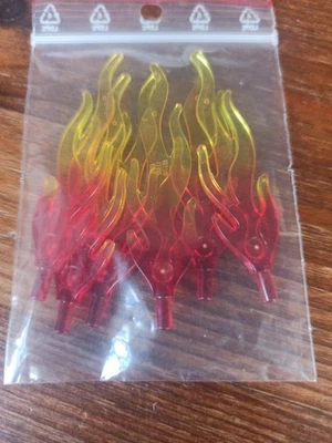 Lego, Flamme, Fackel, Transparent rot gelb, 85959pb 01, 6 Stück - Bild 1 von 2