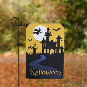 Northlight Spooky House Halloween Exterior Jardín Bandera Murciélagos una Bruja 12.5" x 18" - Imagen 1 de 5