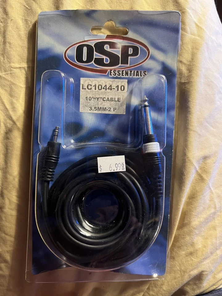 OSP 10ft 3.5mm 6.35mm 1/8" TRS Double  1/4" TS Stereo Y-Splitter Cable LC1044-10 - Image 1 of 1