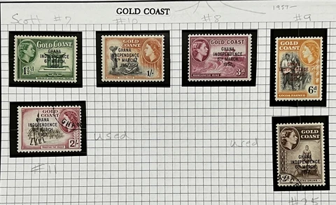 1957 GOLD COAST GHANA INDEPENDENCE OVERPRINT MINT USED STAMPS QUEEN ELIZABETH II Cover