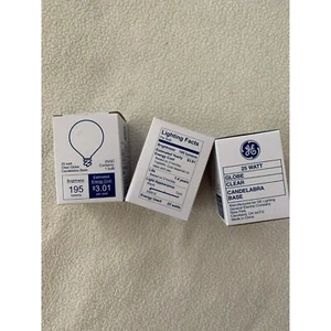 3QTY GE Lighting 25GC Crystal Clear 25-Watt195-Lumen G16.5 Light Bulb Pack of 3 - Picture 1 of 4