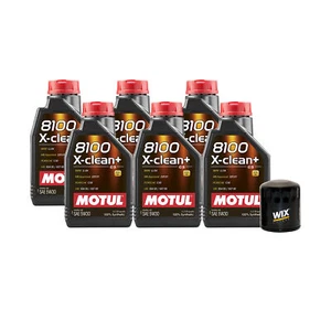6L Motul 8100 X-CLEAN + 5W30 Wix Filter Motor Oil Change Kit API SN/CF - Picture 1 of 1