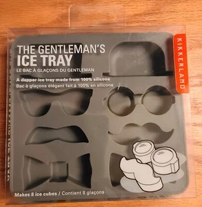 The Gentleman's Silicone Ice Cube Tray Kikkerland Makes 8 Ice Cubes - NEW - Picture 1 of 2