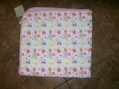 Angel Dear хлопковое детское одеяло двустороннее пляжные сцены розовая полоса 29 x 29 дюймов новое с ценниками - Изображение 1 из 4