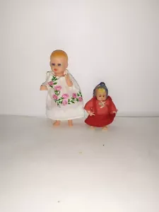 2 x alte Puppe-Schlafaugen-Kinder-Kinderzimmer-Puppenstube-Puppenhaus-Kaufladen - Bild 1 von 2