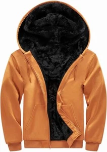 Hoodies for Men Full Zip Up Fleece Warm Jackets Thick Coats Heavyweight Sweaters - Picture 1 of 16