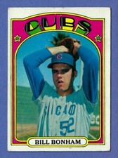RARE 1972 TOPPS BASEBALL GREEN LETTER VARIATION CARD #29 BILL BONHAM CUBS EX-NM 