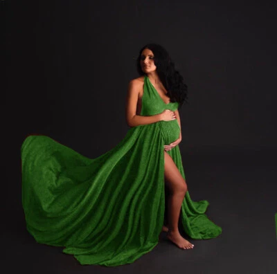 Pregnant Women Dress Maternity Sleeveless Long Swing Tail Gown For Photo Shoot - Image 1 of 4