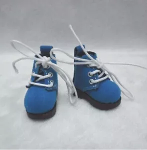 SHP187BLE Mimiwoo 1/6 Bjd Neo Blythe Momoko Obitsu Doll Shoes Velvet Boots BLUE - Picture 1 of 4