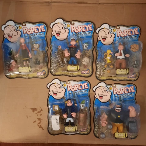 Rare  Lot of 5 POPEYE THE SAILOR MAN Action Figures Series MEZCO TOYS 2001 #4400 Cover