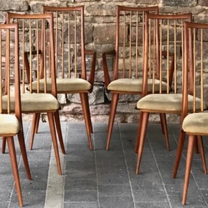 6 vintage Dining Chairs Teakholz Ernst Martin Dettinger Lübke 60s - Bild 1 von 1