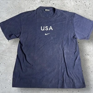 Rare Vintage NIKE Spell Out Swoosh USA T Shirt 90s Size XL - Picture 1 of 6