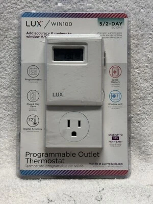 Lux Smart Temp Win 100 Series, 5-2 Programmable Outlet Thermostat - Image 1 of 2