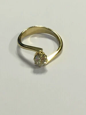 Gioielli Anello Placcato Oro Con Pietra Trasparente Taglia 50 (8-11/N1) - Immagine 1 di 3