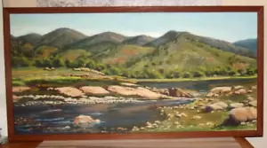 1996 Three Rivers Area CA Landschaft Ölgemälde Janet Mitchell 15x30 51624 - Bild 1 von 1